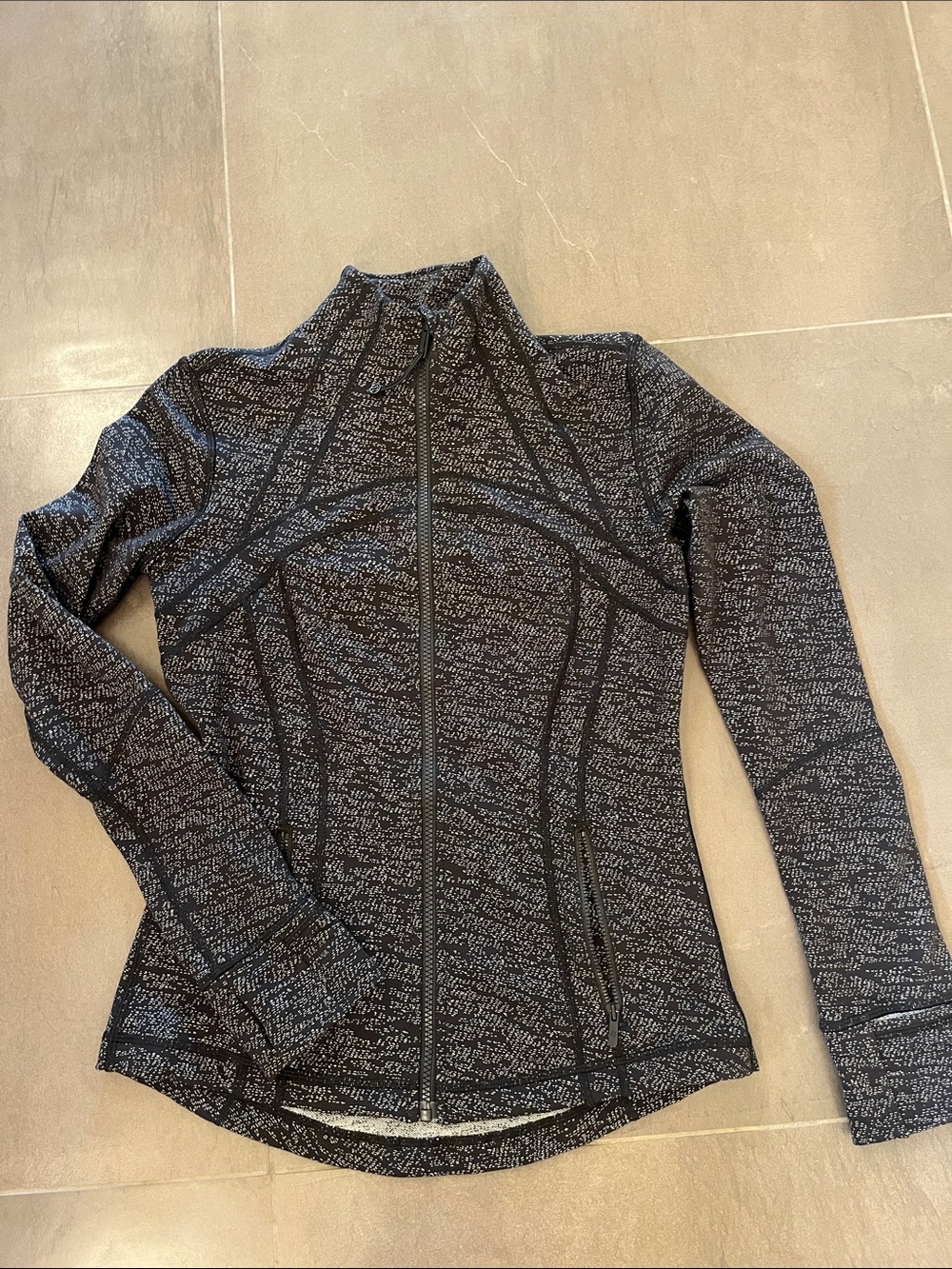 lululemon Black Marled Full-Zip Athletic Jacket